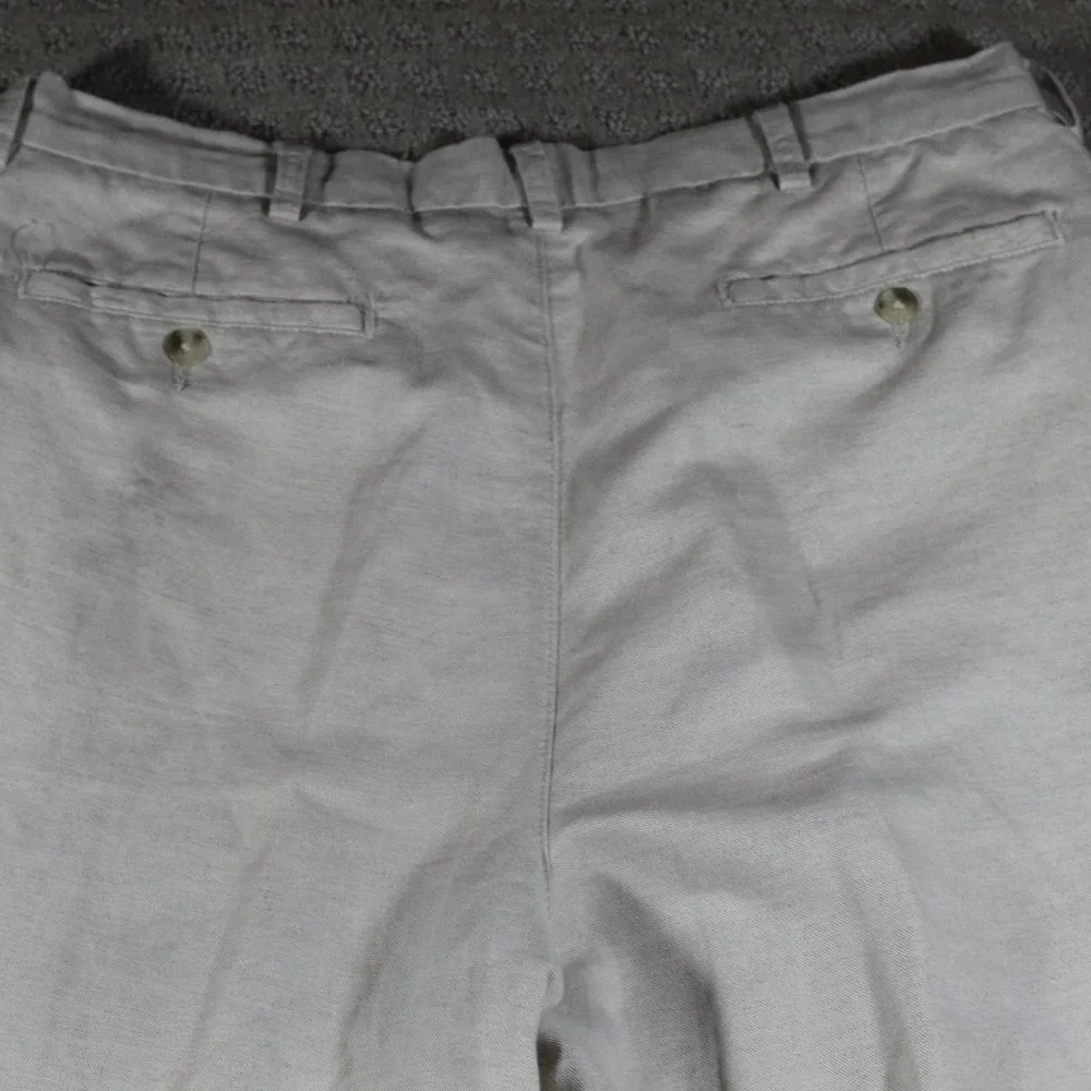 Roundtree and Yorke Men's 36x32 Cream-colored Linen/Cotton Blend Pants